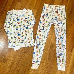 Hanna Andersson Organic cotton Pajama Set with Colorful Bird Print